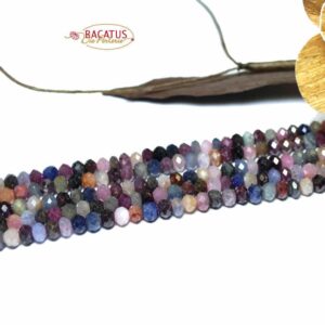 Sapphire ruby rondelle faceted mix 4 x 6 mm, 1 strand