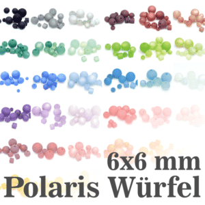 Polarisperlen Polaris Würfel ca. 6x6mm Farbauswahl, 1 Stück