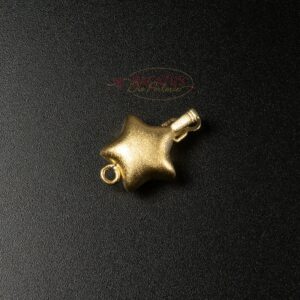 Snap clasp star 925 silver gold plated MATT 21mm 1x