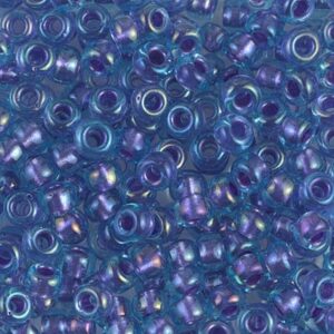 Miyuki Rocailles 6-1827 sparkling purple lined aqua luster 9.9g