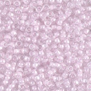 Miyuki Rocailles 8-207 pink lined crystal 9,9g
