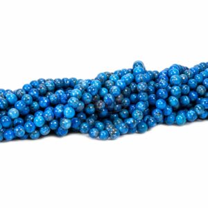 Boule de jaspe d’Afrique bleu foncé brillant 6 – 8 mm, 1 fil