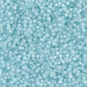Delica Beads von Miyuki DB0078 aqua mist lined crystal luster 5g