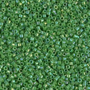 Delica Beads from Miyuki DB0163 opaque green AB 5g