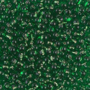 Drop Beads from Miyuki DP28-16 silverlined green 5g