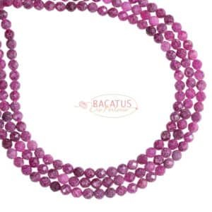 A-grade ruby ball faceted approx. 4 mm, 1 strand