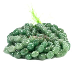 Ruby quartz nuggets green approx. 14x18mm, 1 strand