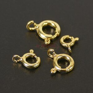 Occhiello di chiusura ad anello a molla in argento 925 * placcato oro * Ø 5 – 8 mm