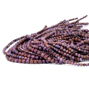 Boule de jaspe d’automne violet brillant 4-8 mm, 1 fil