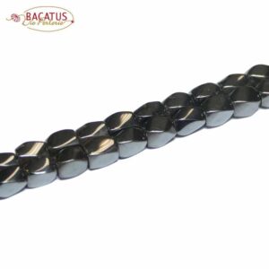 Hematite magnetically twisted anthracite 6 x 8 mm, 1 strand