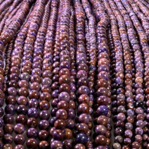 Autumn jasper ball glossy purple 4 – 8 mm, 1 strand