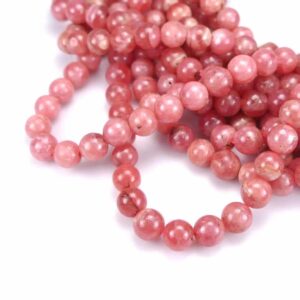 A-grade rhodochrosite balls 7 – 7.5 mm, 1 strand