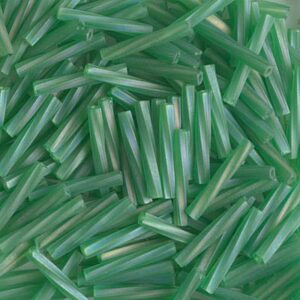 Miyuki twisted bugle beads TW2012-179F matt transparent green AB 5g