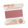 Fil de soie naturel Cartes rose foncé 2m (0,80 € / m) - 0.30mm #0