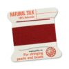 Pearl silk natural garnet red cards 2m (€ 0.80 / m) - 0.30mm #0