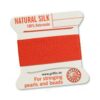 Fil de soie naturel Cartes rouge corail 2m (0,80 € / m) - 0.30mm #0