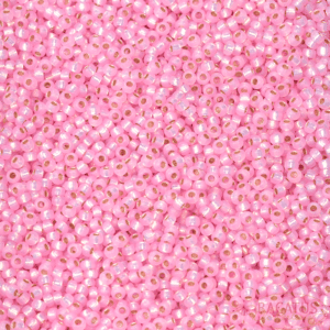 Miyuki Rocailles 11-643 alabastro argentato tinto rosa 9,9 g
