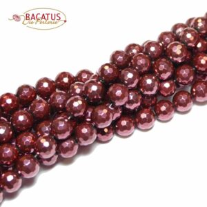 Agate faceted rounds red 8mm, 1 strand %sep% %sitename%
