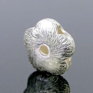 Flower bead spacer silver plated 12x5mm