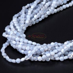 Chalcedony coins faceted approx. 4mm, 1 strand
