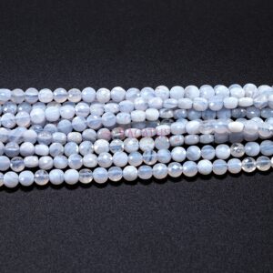 Chalcedony coins faceted approx. 4mm, 1 strand