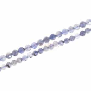 12.5" 1 Loose Strand Blue Iolite Gemstone 3-3.5 mm Round Faceted Beads HT74 
