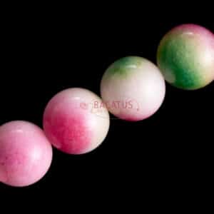 Jade plain round pink green 4-12mm, 1 strand