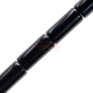 Onyx Röhrchen glanz schwarz ca. 8x14mm, 1 Strang