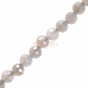 Agate AB shimmer faceted gray 6-10 mm, 1 strand