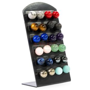 Stud earrings plain rounds gemstone mix, 12 pairs with display