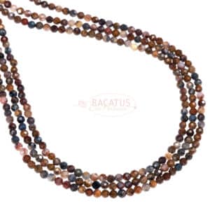 Pietersite plain round faceted approx. 3mm, 1 strand