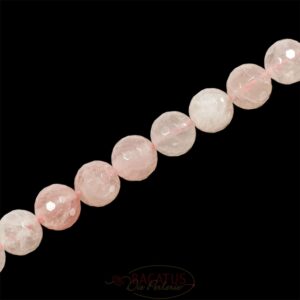 Rosenquarz Perle facettiert glanz rosa 4-14 mm 1 Strang #4731 BACATUS Edelstein 