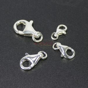 Chiusura a moschettone anello aperto argento 925 Ø 9 – 16 mm