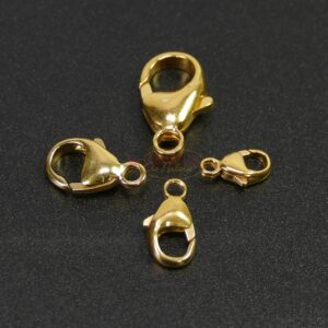 Chiusura a moschettone anello chiuso argento 925 * placcato oro * Ø 9 – 16 mm