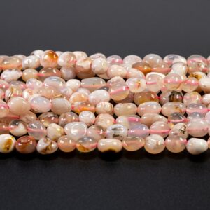 Pepite di opale rosa circa 4×8 mm, 1 capo