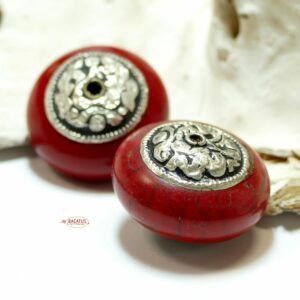 Mila perle rouge cerise env.19×25 mm