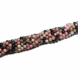 Rhodonit Kugel glanz rosa schwarz 2 & 3 mm, 1 Strang