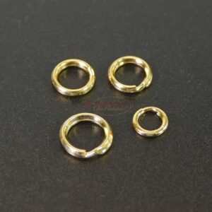 Split rings 925 silver * gold-plated * Ø 5 – 7 mm 10 pieces