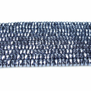 Agate rondelle facettée bleu gris 5 x 8 mm, 1 fil