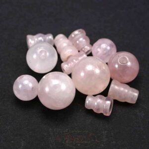 Guru Pearl quarzo rosa 8 – 12 mm, 2 parti. impostato