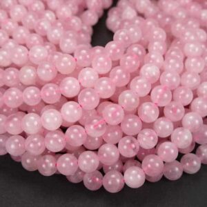 Boule de quartz rose de Madagascar 4-12 mm, 1 fil