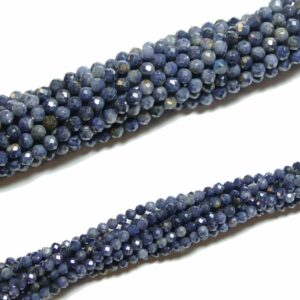 Sapphire faceted round 2 & 3 mm, 1 strand