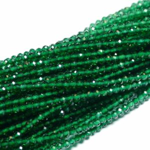 Spinel faceted green 2 mm, 1 strand