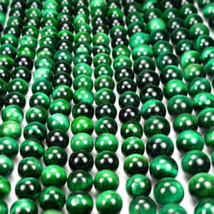 Boules d’oeil de tigre vert brillant 4-12 mm, 1 fil