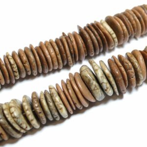 Turquoise discs brown 10 to 20 mm, 1 strand