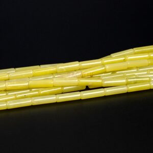 Lemon jade tubes approx 4x13mm, 1 strand