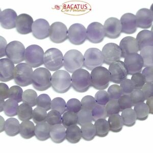 Amethyst ball matt purple 2 – 10 mm, 1 strand