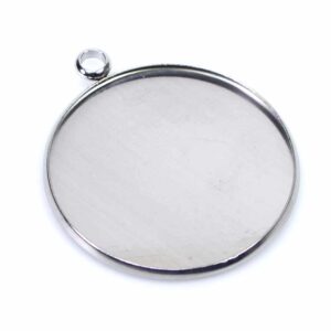 Setting pendant for cabochons stainless steel 30 mm