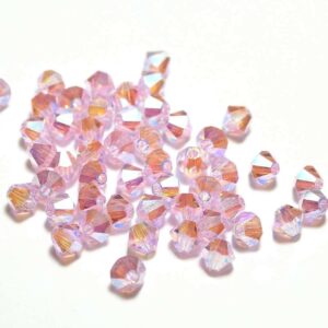 Perles de cristal Bicône PRECIOSA saphir rose 2AB 4 mm