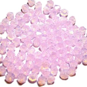 Perles de cristal Bicône PRECIOSA opale rosé 4 mm